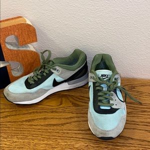 Nike Air aqua and army green sneakers